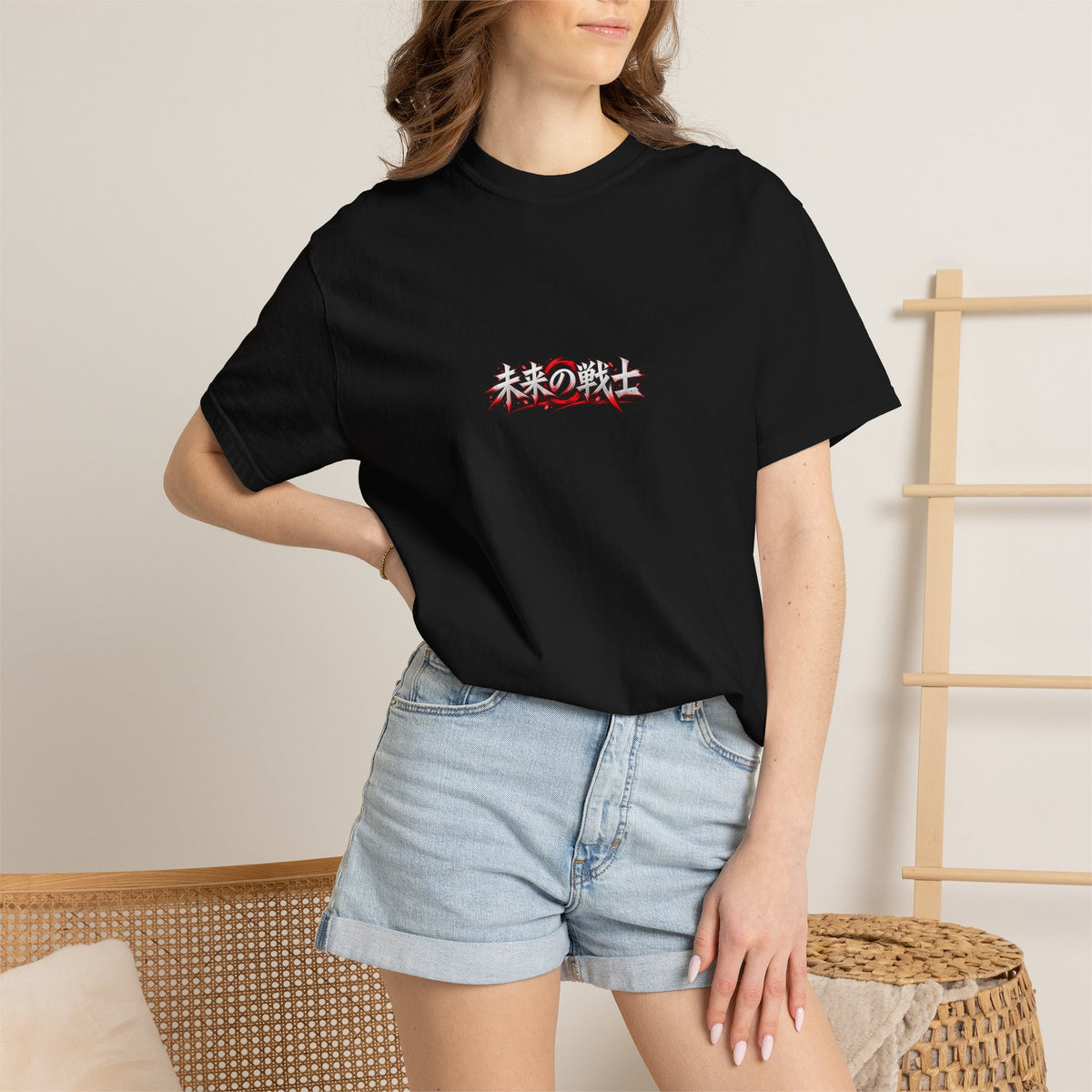 Samurai Warrior Graphic Tee — 未来の戦士 (Warrior of the Future) Back Print T-Shirt