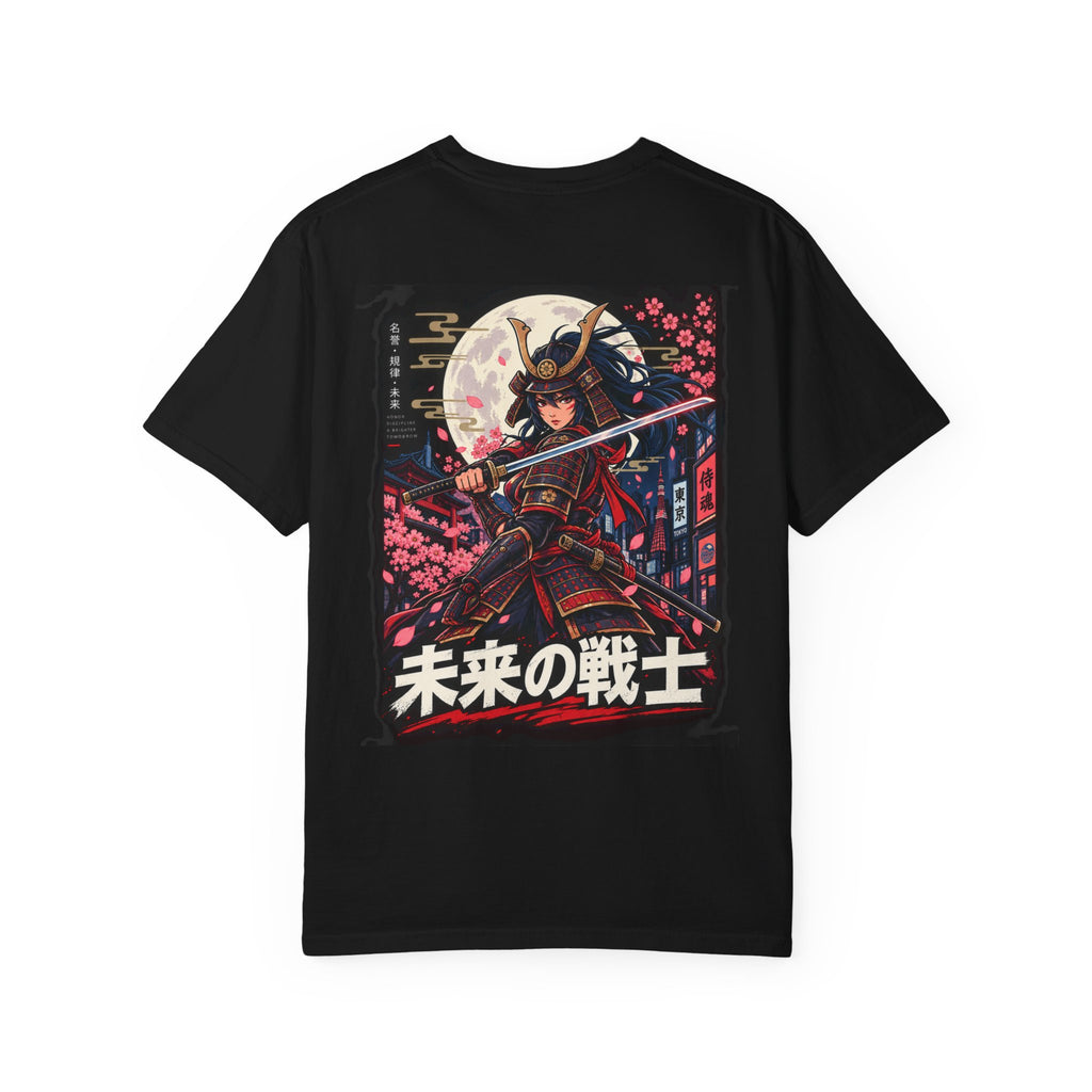 Samurai Warrior Graphic Tee — 未来の戦士 (Warrior of the Future) Back Print T-Shirt